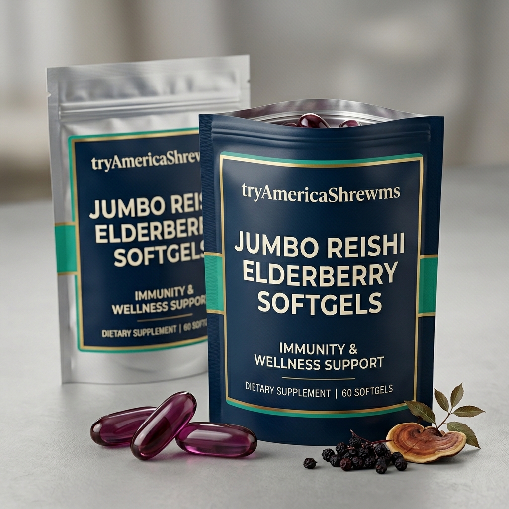 Jumbo Reishi Elderberry Softgels - Image 3